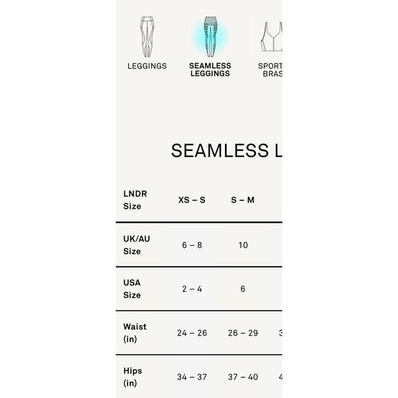 LNDR "All Seasons" Compression High Waisted Active Leggings XS/S excellent condi - Picture 9 of 14